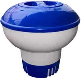Clorador flutuante azul e branco