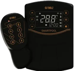 Central de comando Tholz Smartpool com visor digital e controle remoto