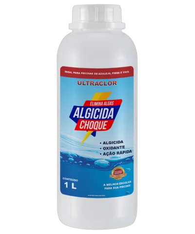 Frasco de 1 litro do Algicida Choque Ultraclor